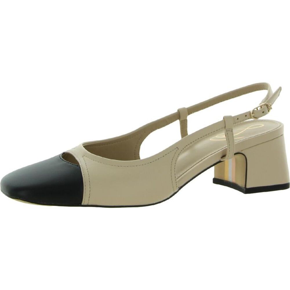 Sam Edelman Two-Tone Black and Beige Slingback Pumps